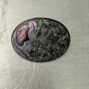 🐚 Sterling Iridescent Abalone Shell Vintage C-clasp